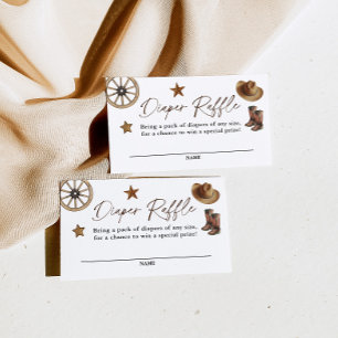 Little Cowboy, Wild West Rodeo Diaper Raffle Enclosure Card