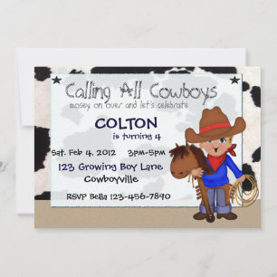 Little Cowboys Custom Invitations