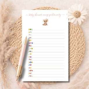Little Cowgirl Baby Shower Emjo Pictionary Game