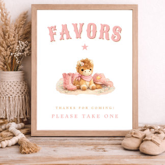 Little Cowgirl Baby Shower Party Favors Here Poster