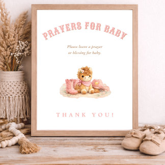Little Cowgirl Baby Shower Prayers for Baby Poster