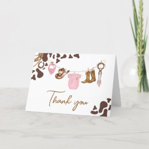 Little Cowgirl Baby Shower  Thank You Card