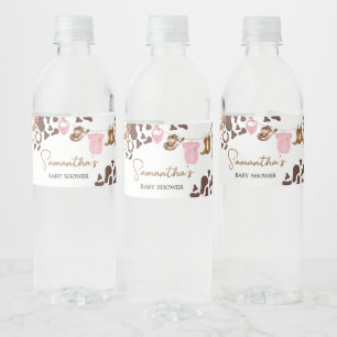 Little Cowgirl Baby Shower  Water Bottle Label