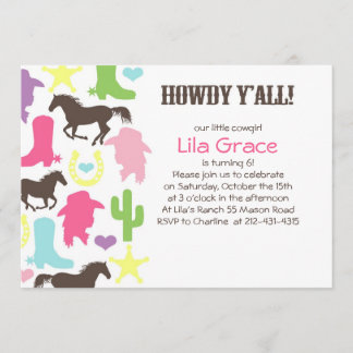 Little Cowgirl Birthday Party Invitation