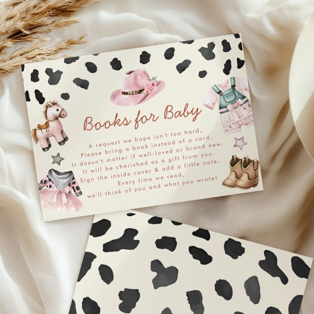 Little Cowgirl Books for Baby Girl Shower Enclosure Card (Creator Uploaded)