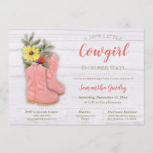Little Cowgirl Bootie Baby Shower