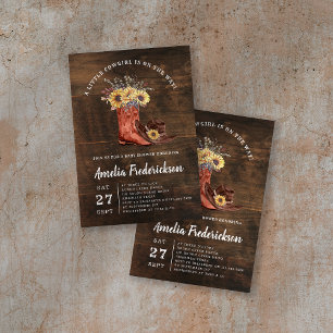 Little Cowgirl Boots Baby Shower Invitation
