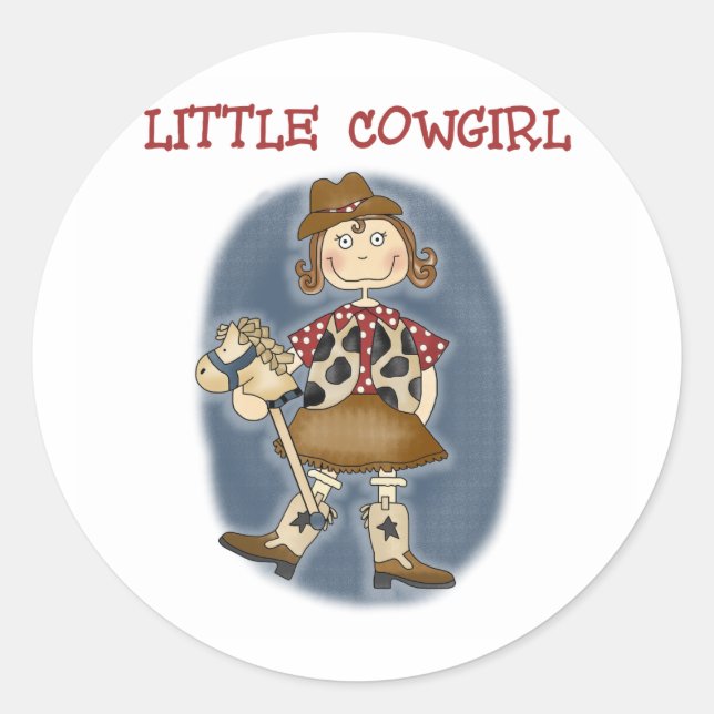 Little Cowgirl Classic Round Sticker (Front)