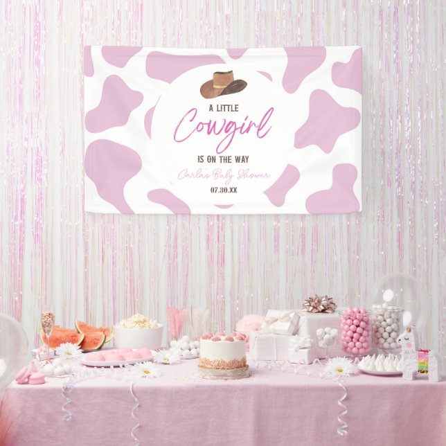 Little Cowgirl Cow Girl Rodeo Western Baby Shower Banner (Party)