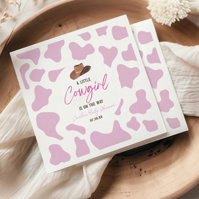 Little Cowgirl Cow Girl Rodeo Western Baby Shower Napkin (Creator Uploaded)