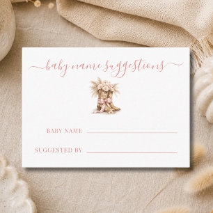 Little Cowgirl Girl Baby Shower Name Ideas Card
