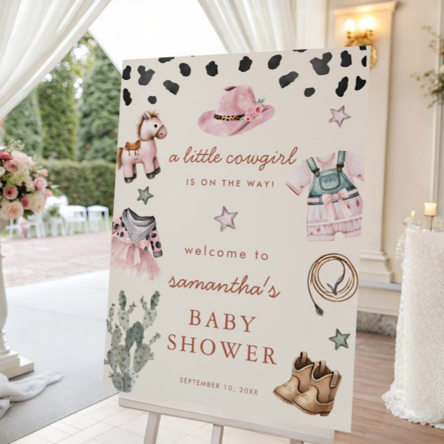Little Cowgirl is on way girl baby shower welcome Poster (Creator Uploaded)