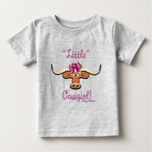 Little Cowgirl, Longhorn Cow Baby T-Shirt