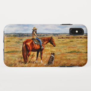 Little Cowgirl on Cattle Horse iPhone XS Max Case