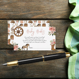Little Cowgirl On Way Baby Shower Baby Books Enclosure Card