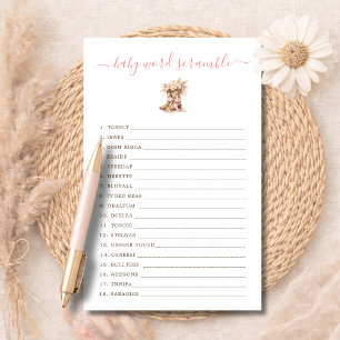 Little Cowgirl Party Baby Word Scramble Game
