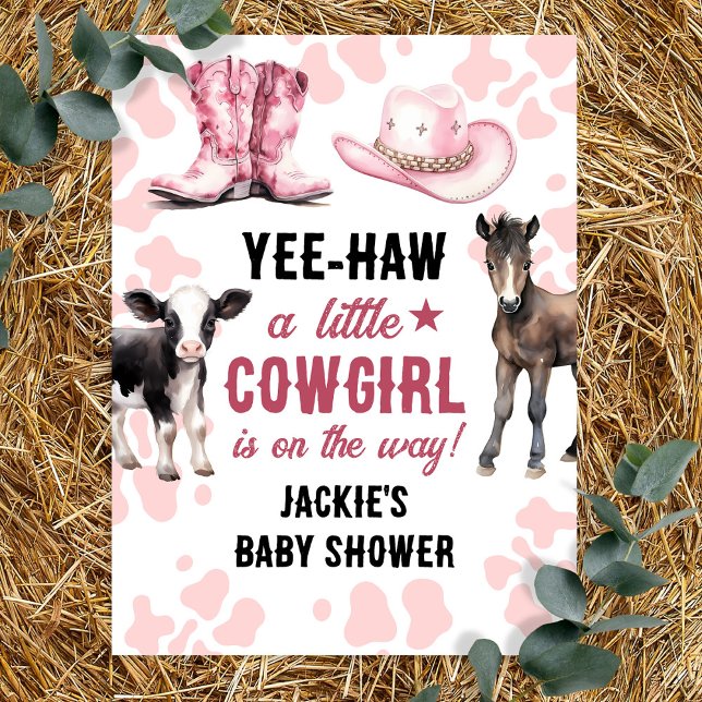Little Cowgirl Pink Rodeo Baby Shower Poster (Creator Uploaded)