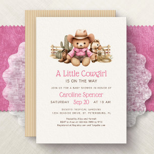Little Cowgirl Pink Western Baby Shower Invitation