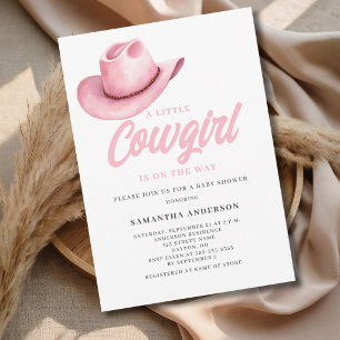 Little Cowgirl Pink Western Baby Shower  Invitation