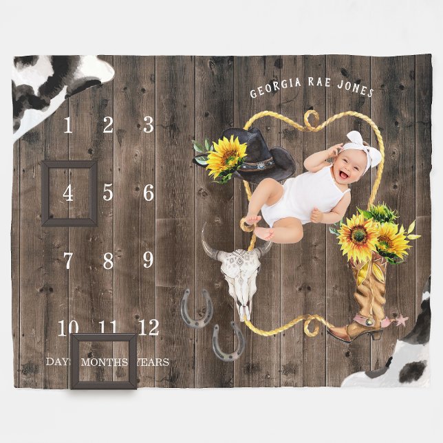 Little Cowgirl Western | Baby Milestone Blanket (Creator Uploaded)