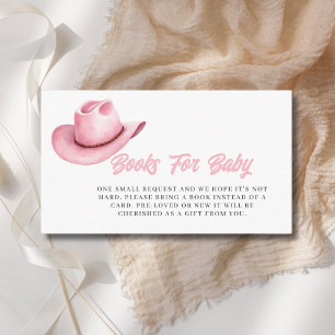 Little Cowgirl Western Baby Shower Books For Baby Enclosure Card