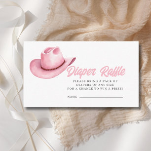 Little Cowgirl Western Baby Shower Diaper Raffle Enclosure Card