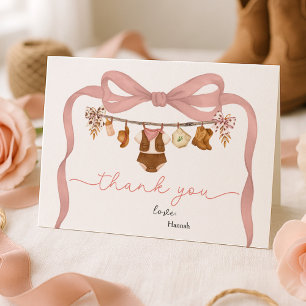 Little Cowgirl Western Baby Shower Thank You Card