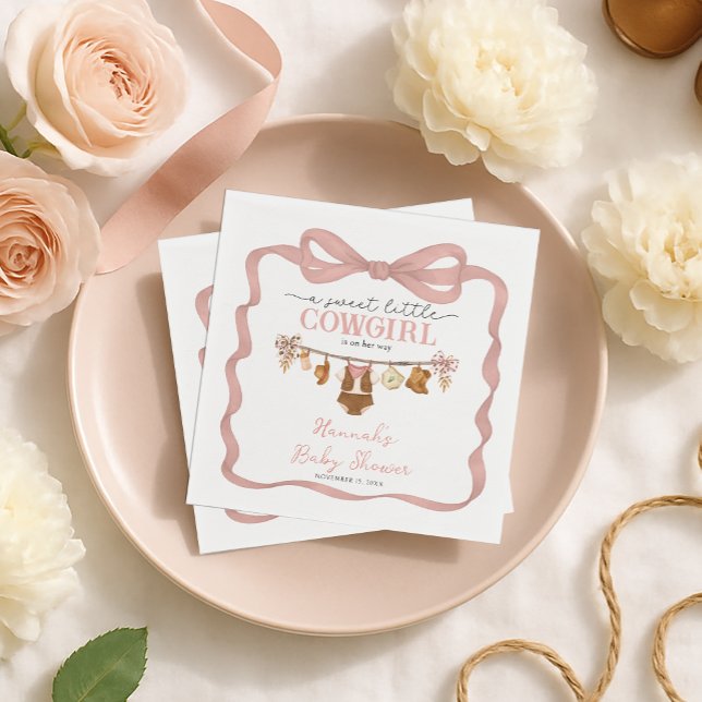 Little Cowgirl Western Clothes Baby Shower Napkin (Creator Uploaded)