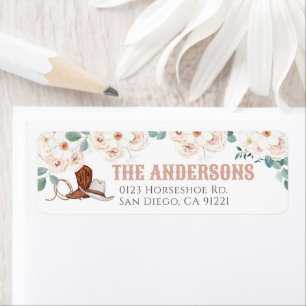 Little Cowgirl Western Floral Girl Return Address Return Address Label