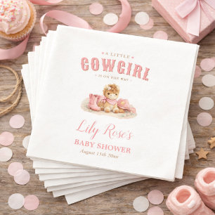 Little Cowgirl Western Girl Baby Shower Napkin