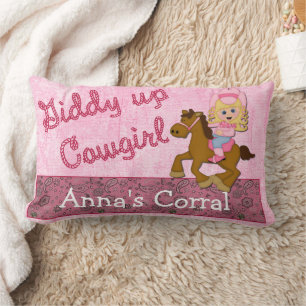 Little Cowgirl Western Kid's Bedroom Pillow