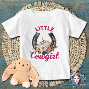 Little Cowgirl Western Theme Pregnancy Announcemen Baby T-Shirt