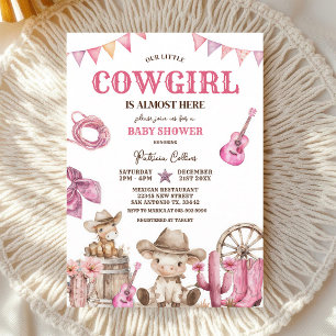 Little Cowgirl Wild West Baby Shower Invitation