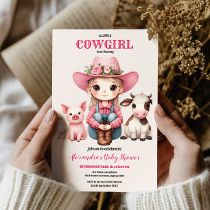 Little cowgirl Wild West Boho Baby Girl Shower Invitation