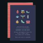 Little Crawlers Kids Birthday Invitation<br><div class="desc">Adorable happy little bug illustrations designed by Shelby Allison. This group of nine bugs include a beetle,  bumble bee,  worm,  spider,  dragonfly,  roly poly,  yellow ladybug,  praying mantis and a butterfly all designed in bright and playful primary colours.</div>