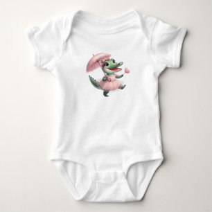 Little crocodile in love baby bodysuit