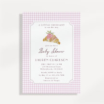 Little Croissant Pink Gingham French Baby Shower