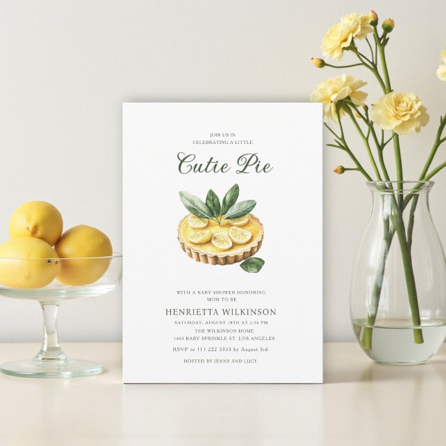 little cuite pie minimal baby shower  invitation (Creator Uploaded)