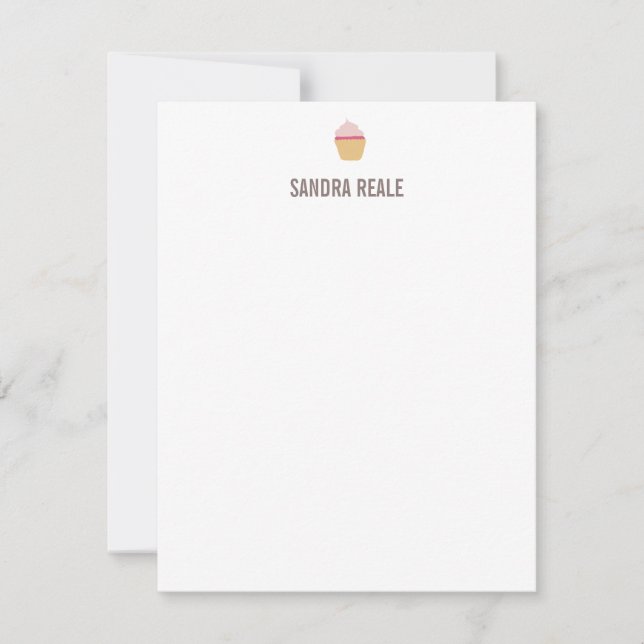 Little Cupcake Icon Personal Stationery Note Card (Front)