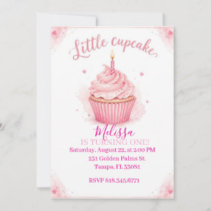 Little Cupcake Is Turning ONE Invitation 