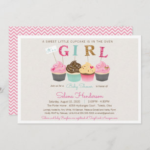 Little Cupcake It's a Girl Baby Sprinkle or Shower Invitation