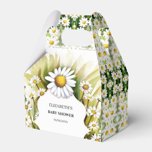 Little Custom Daisy Baby Shower Favour Box (Front Side)