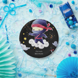 Little Custom Ninja Birthday Paper Plate