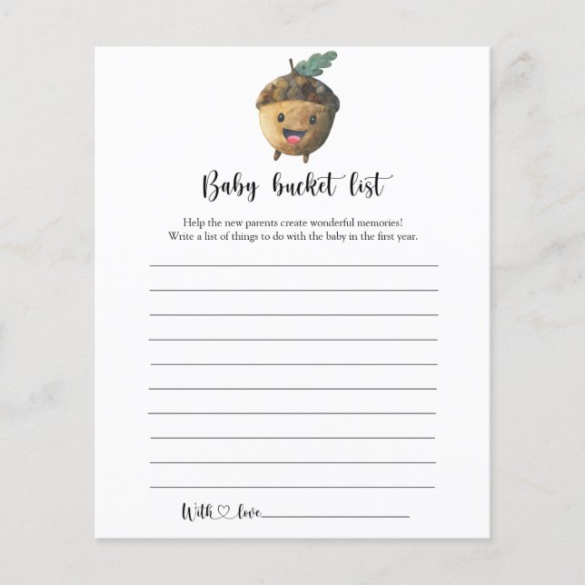 Little cute acorn - Baby bucket list (Front)