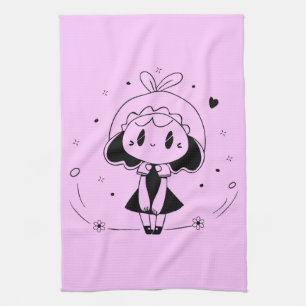 Little Cute Anime Girl Tea Towel