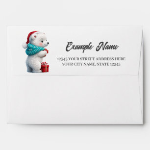 Little cute baby bear with Christmas hat Envelope
