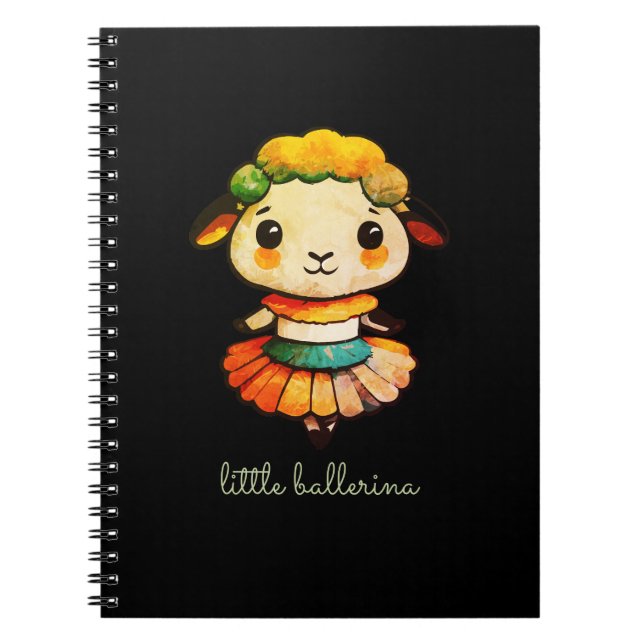 Little Cute Ballerina Sheep Notebook (Front)