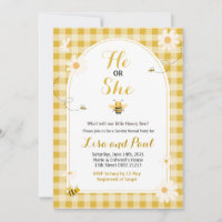 Little Cute Bee Gender Reveal Invitation