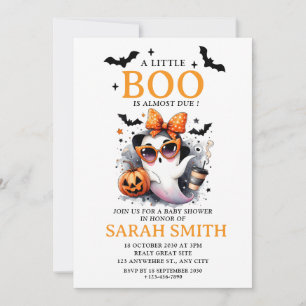 Little cute Boo is Almost Due Baby Shower Invitation
