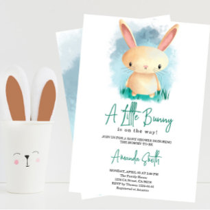 Little Cute Bunny baby shower Invitation